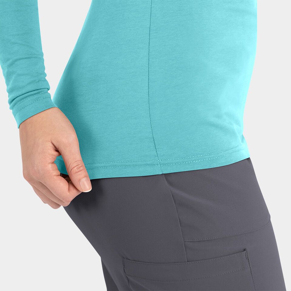 Bestee-by-Maevn_6909-WomensLongSleeveUnderscrubTee-Aquamarine-AQU-06-Maevn-Scrubs.jpeg Women's Long Sleeve Underscrub Tee | 6909 - Cincy Scrubs