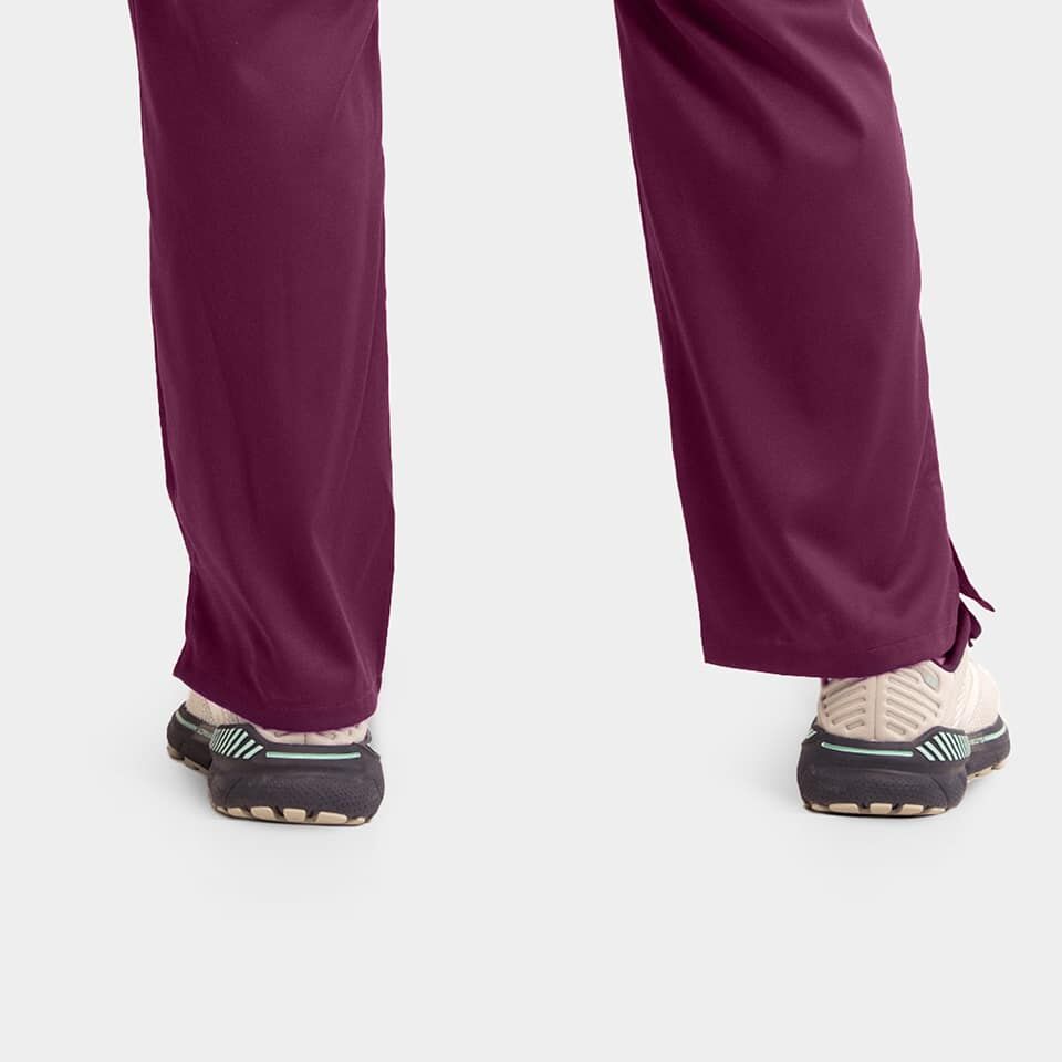 Edge-by-IRG_6802-WomensFullWaistbandPant-Wine-WIN-04-IRG-Scrubs.jpg Women's Semi-Tapered Pant w/ Yoga Style Waistband | 6802 - Cincy Scrubs