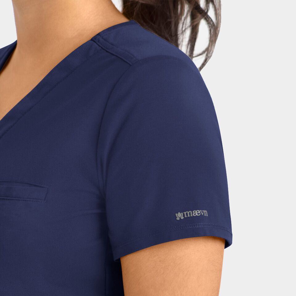 Focus-by-Maevn_20301-WomensBandedV-NeckTop-Navy-NVY-04-Maevn-Scrubs.jpg Women's V-Neck Top | 20301 - Cincy Scrubs