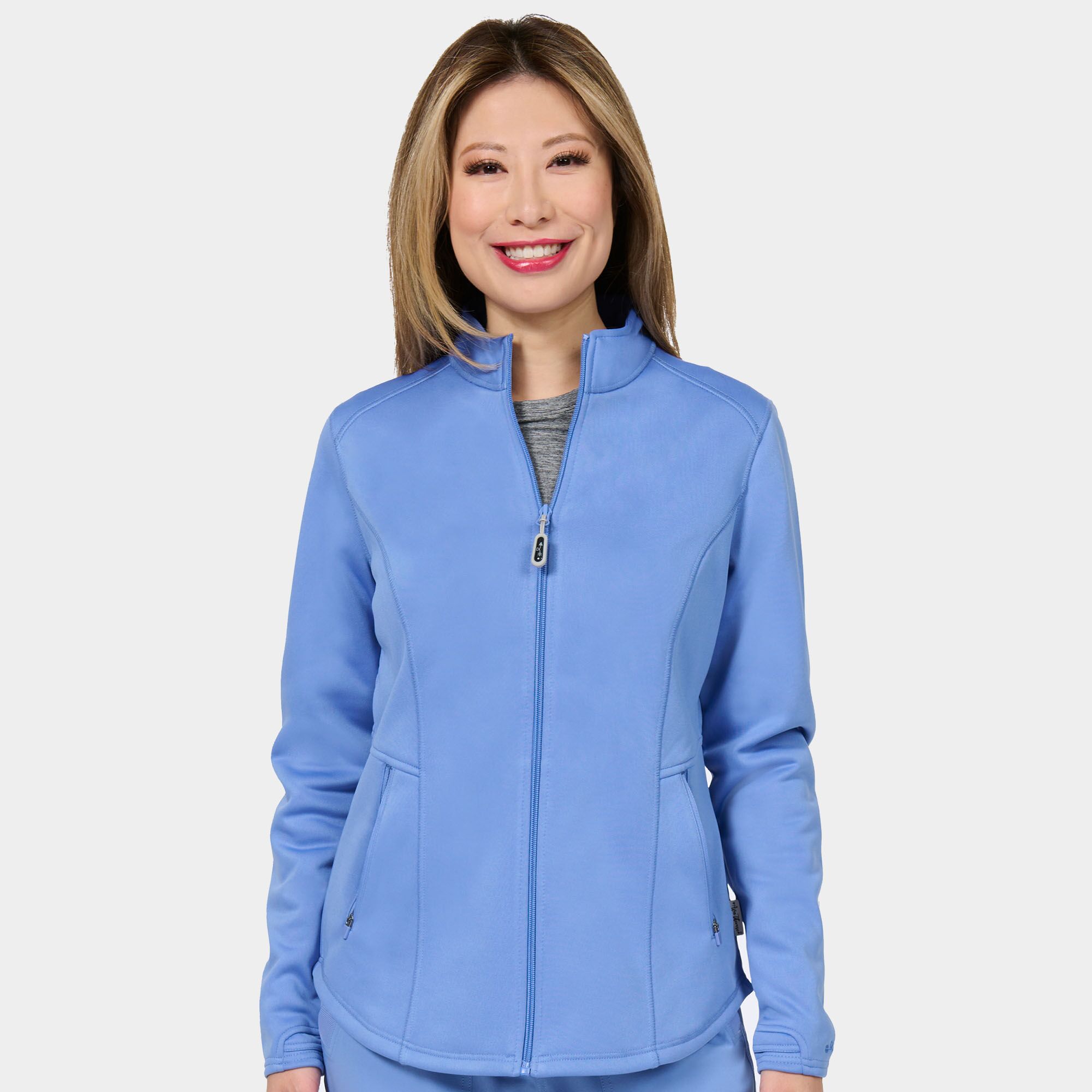 Zavate Megan Bonded Fleece Jacket 2023 Ceil Blue 01 Megan Bonded Fleece Jacket | 2023 - Cincy Scrubs