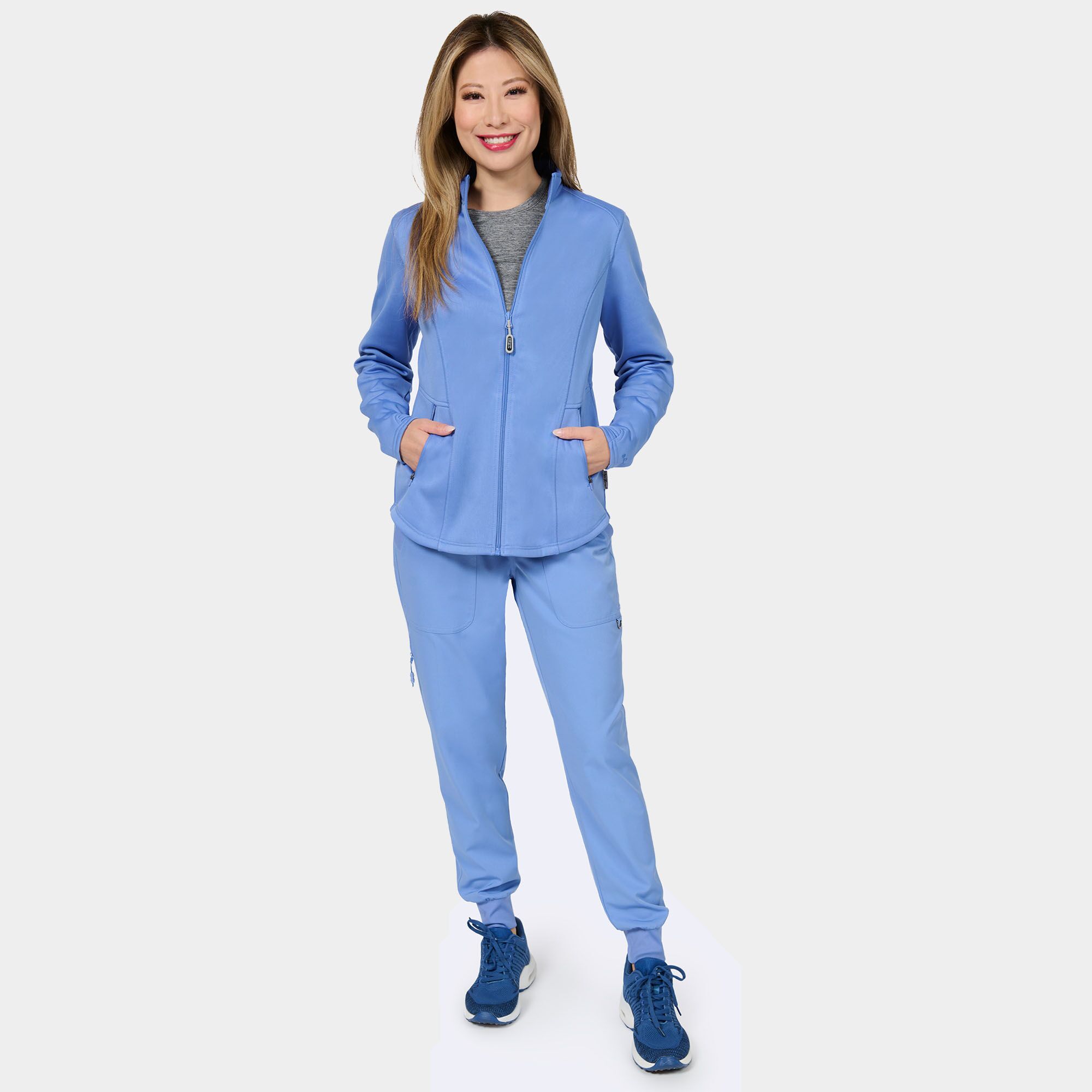 Zavate Megan Bonded Fleece Jacket 2023 Ceil Blue 04 Megan Bonded Fleece Jacket | 2023 - Cincy Scrubs