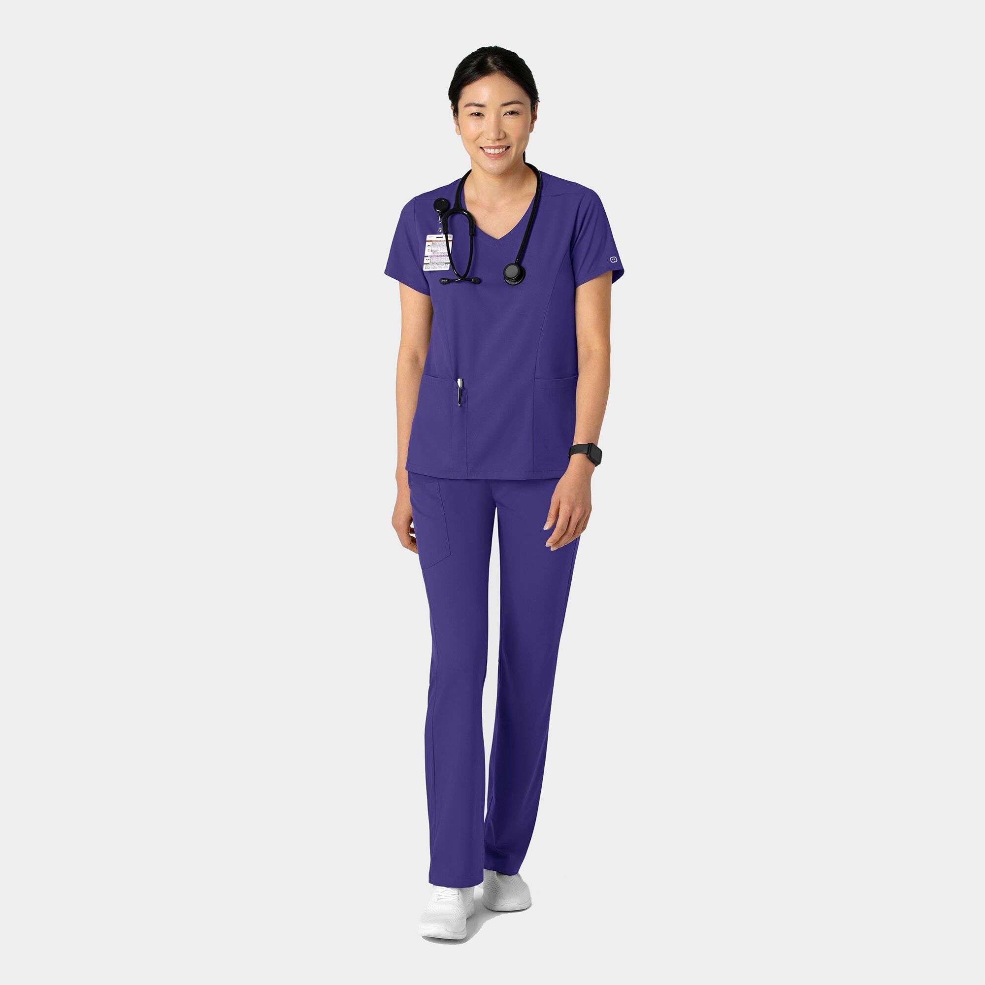 6251_GRAP_alt1 Women's 2-Pocket V-Neck Scrub Top | 6251 - Cincy Scrubs