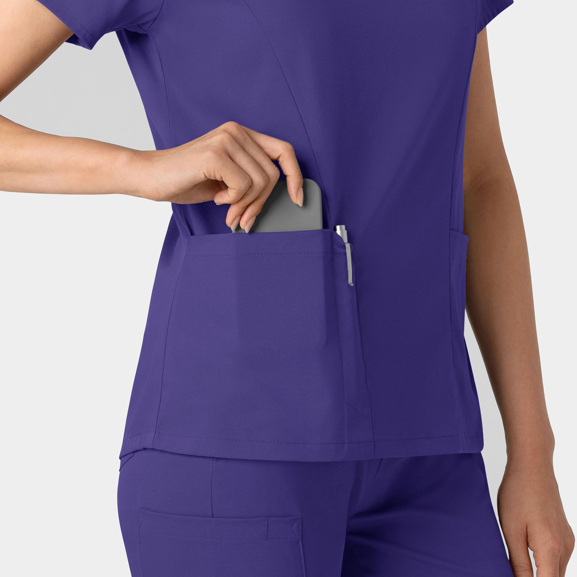 6251_GRAP_alt5 Women's 2-Pocket V-Neck Scrub Top | 6251 - Cincy Scrubs