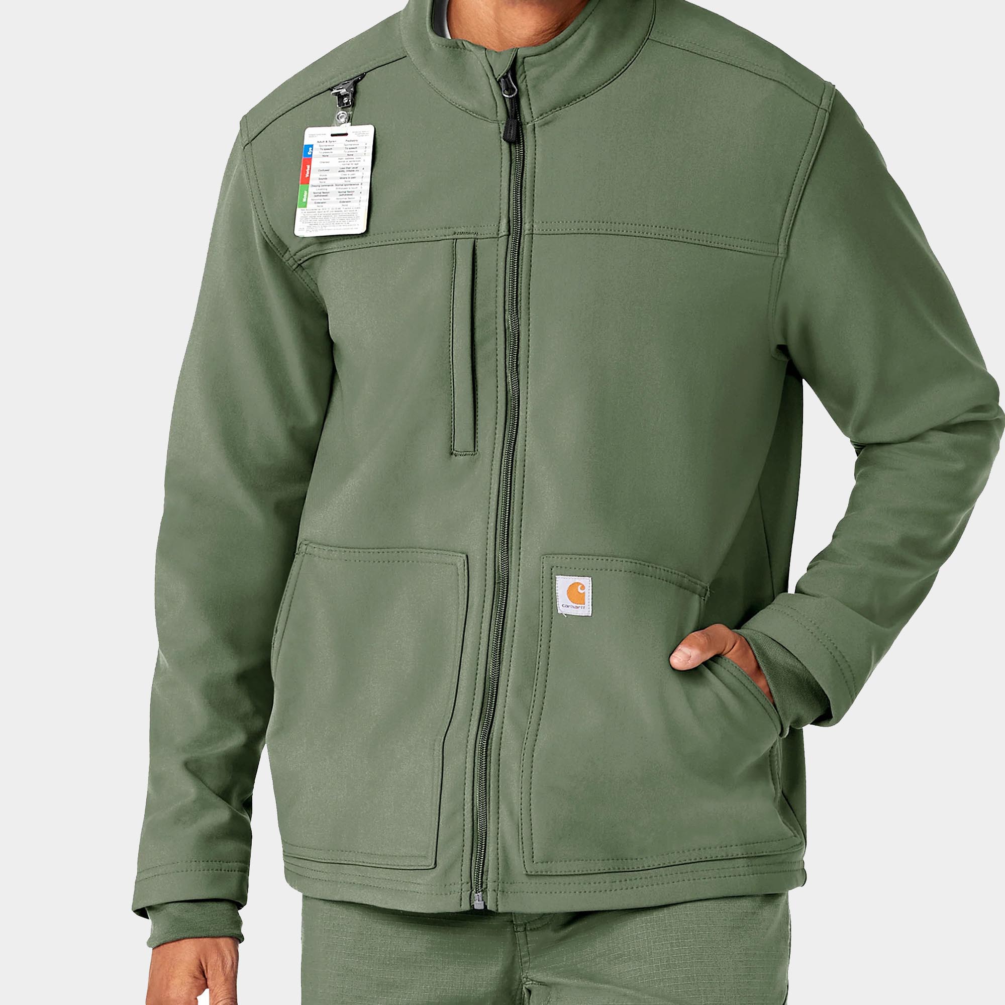 C80023_OLIV_alt2 Rugged Flex Men's Bonded Fleece Jacket | C80023 - Cincy Scrubs