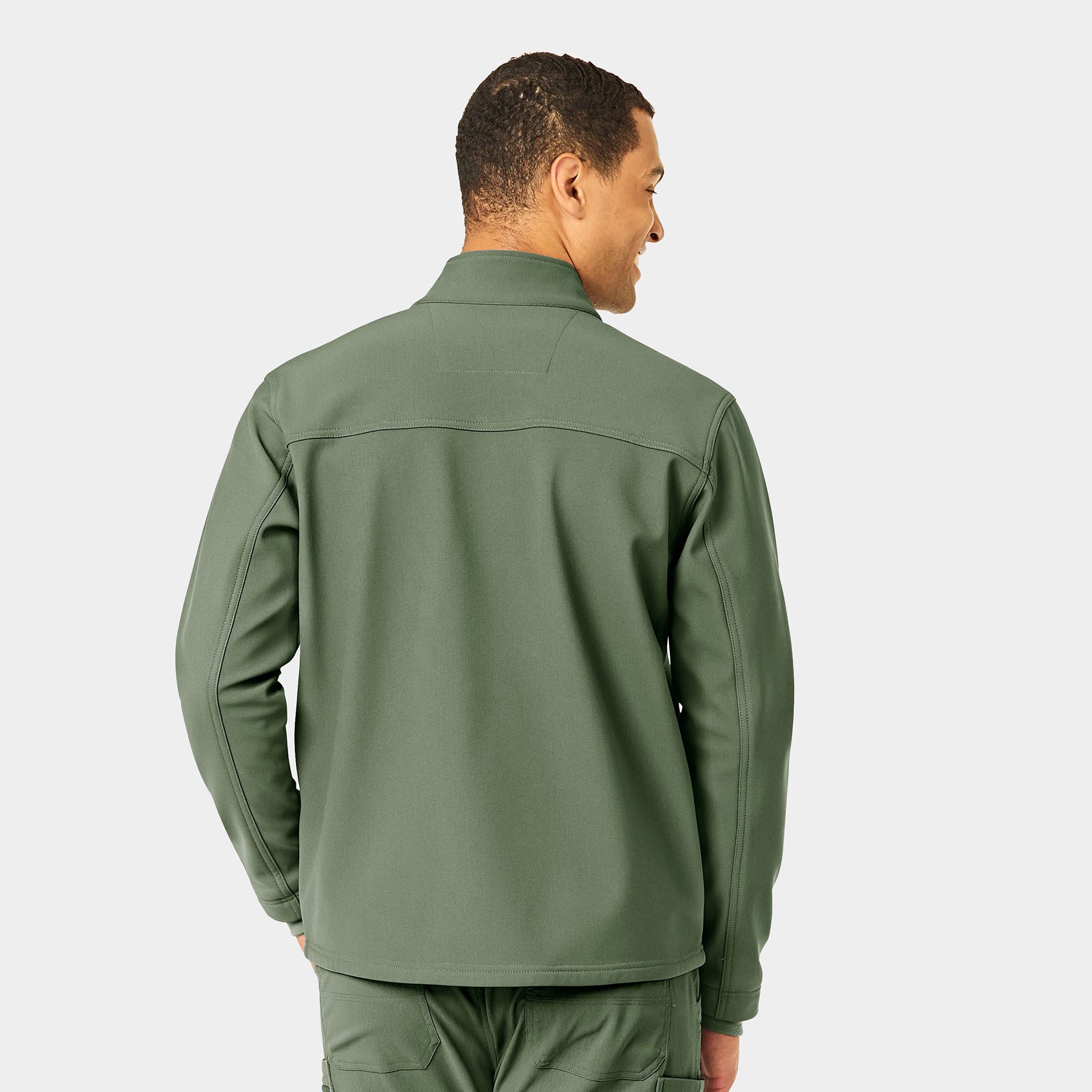 C80023_OLIV_back Rugged Flex Men's Bonded Fleece Jacket | C80023 - Cincy Scrubs