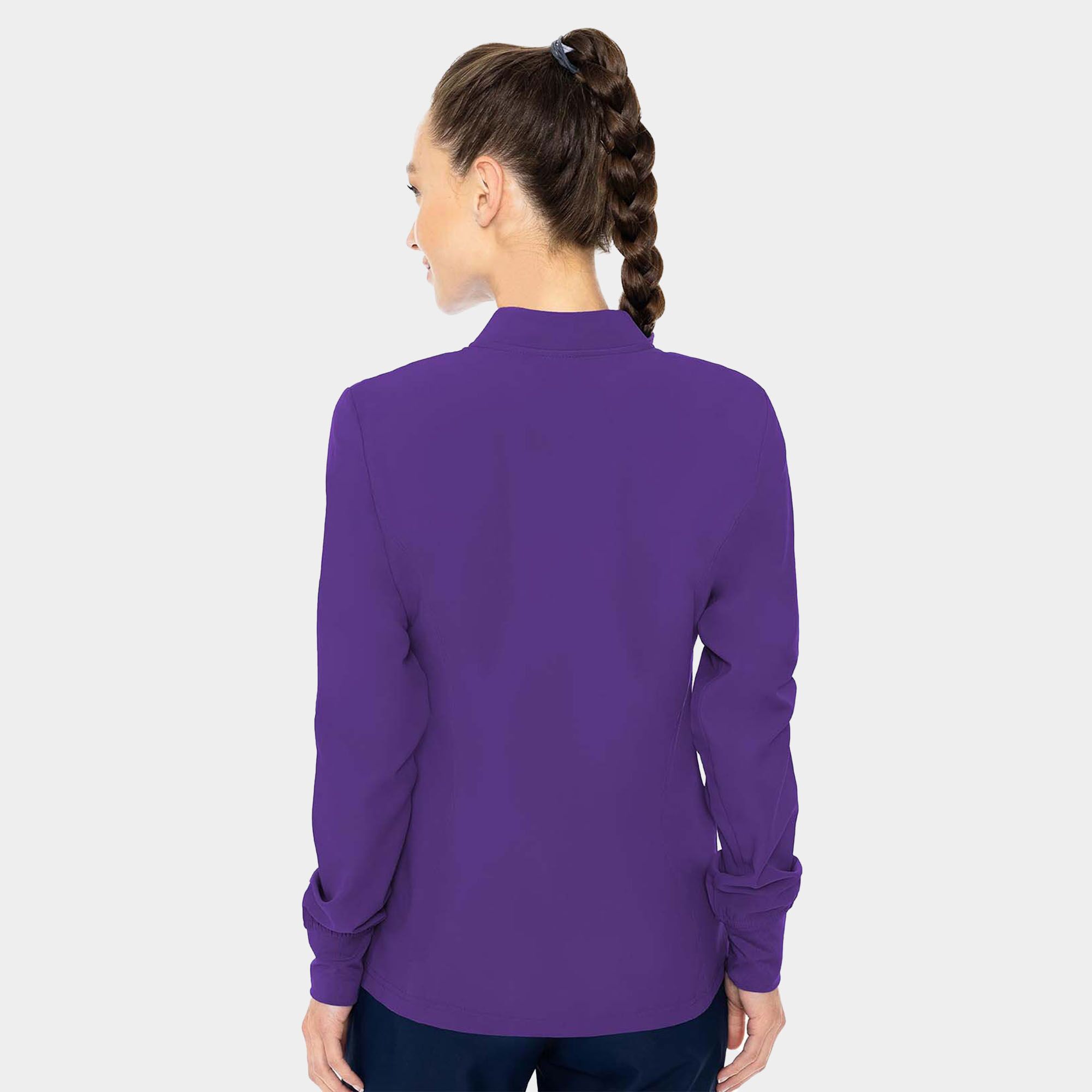 Warm-Up-With-Shoulder-Yokes-MC2660_GRAP_Back.jpg MC Insight Zip Front Warm-Up With Shoulder Yokes | MC2660 - Cincy Scrubs