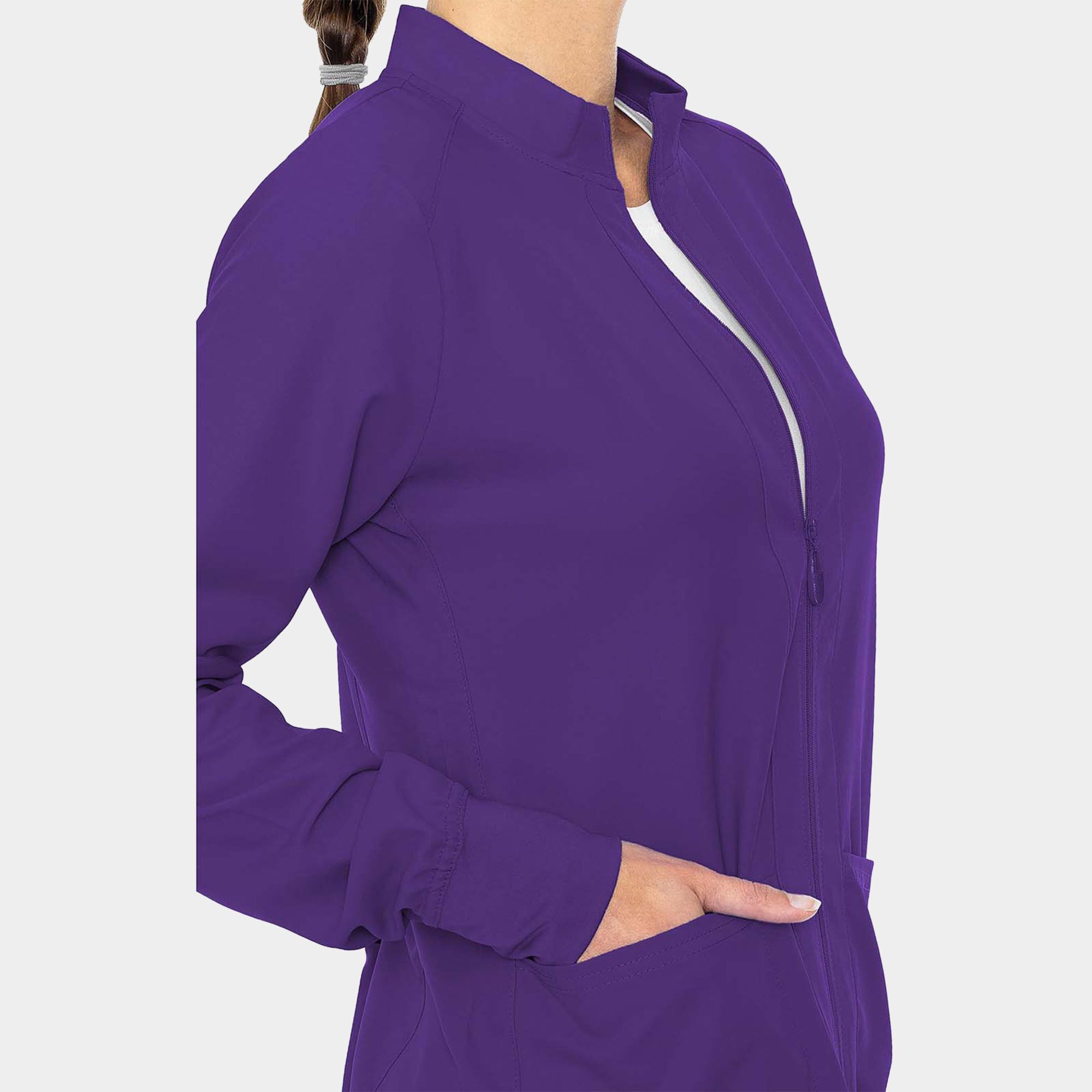 Warm-Up-With-Shoulder-Yokes-MC2660_GRAP_Pocket-Details.jpg MC Insight Zip Front Warm-Up With Shoulder Yokes | MC2660 - Cincy Scrubs