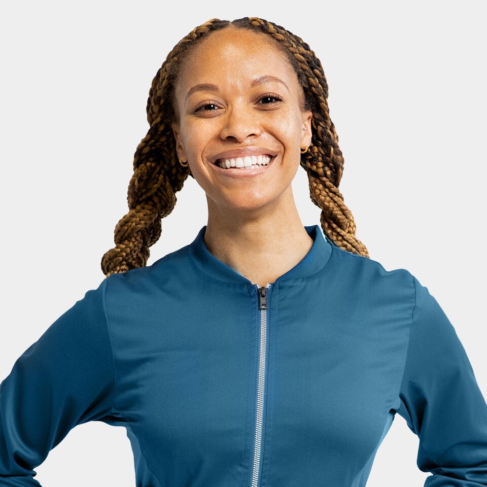 Edge-by-IRG_2811-WomensZipFrontJacket-CaribbeanBlue-CRB-03-IRG-Scrubs.jpeg Women's Zip Front Jacket | 2811 - Cincy Scrubs