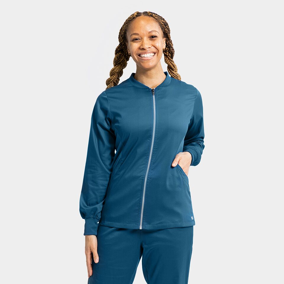 Edge-by-IRG_2811-WomensZipFrontJacket-CaribbeanBlue-CRB-04-IRG-Scrubs.jpeg Women's Zip Front Jacket | 2811 - Cincy Scrubs