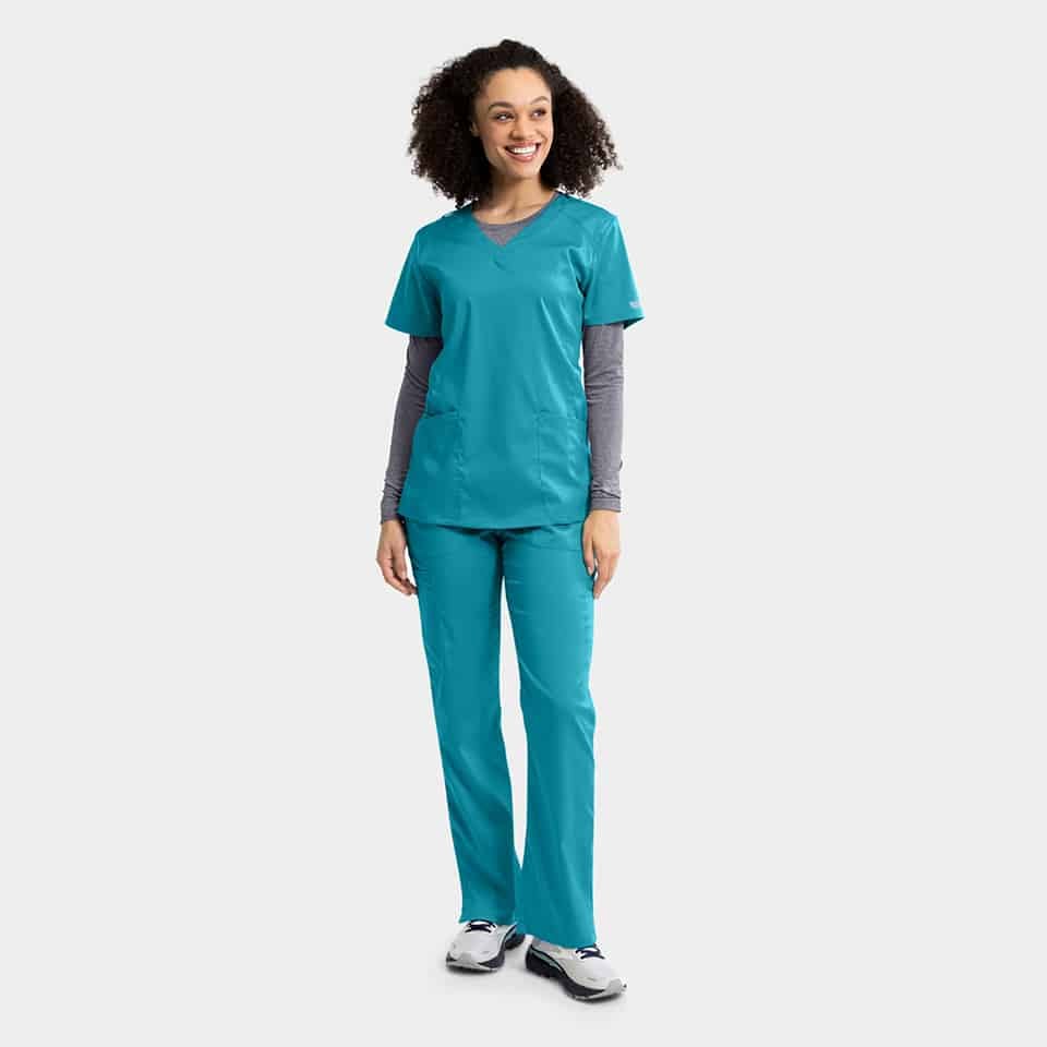 Edge-by-IRG_6801-WomensFullWaistbandPant-Teal-TEL-03-IRG-Scrubs.jpg Women's Full Elastic Waistband Pant | 6801 - Cincy Scrubs