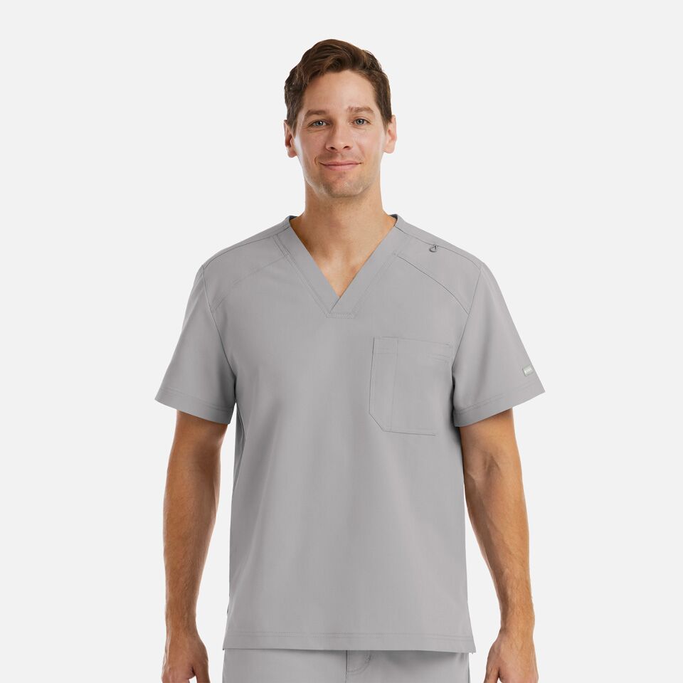 Momentum-by-Maevn_5801-MensTuckableV-NeckTop-QuietGrey-QGR-01-Maevn-Scrubs.jpg Men's Chest Pocket V-Neck Top | 5801 - Cincy Scrubs