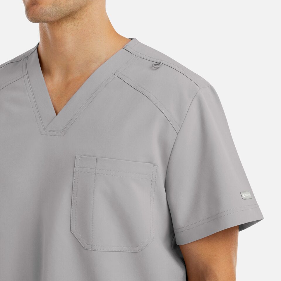 Momentum-by-Maevn_5801-MensTuckableV-NeckTop-QuietGrey-QGR-03-Maevn-Scrubs.jpg Men's Chest Pocket V-Neck Top | 5801 - Cincy Scrubs