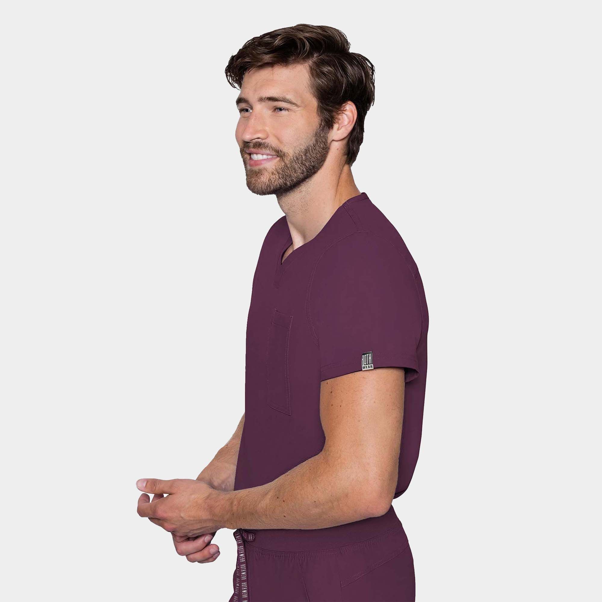 Rothwear-Insight-1-Pocket-Top-MC2478_WINE_Side.jpg Rothwear Insight 1 Pocket Top | MC2478 - Cincy Scrubs