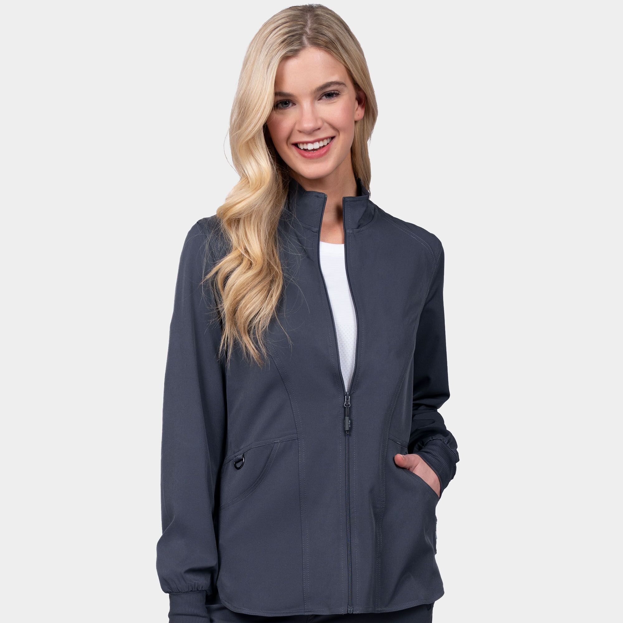 Zavate Niki Women’s Warm Up Jacket 2022 Pewter 01 Niki Women's Warm Up Jacket | 2022 - Cincy Scrubs