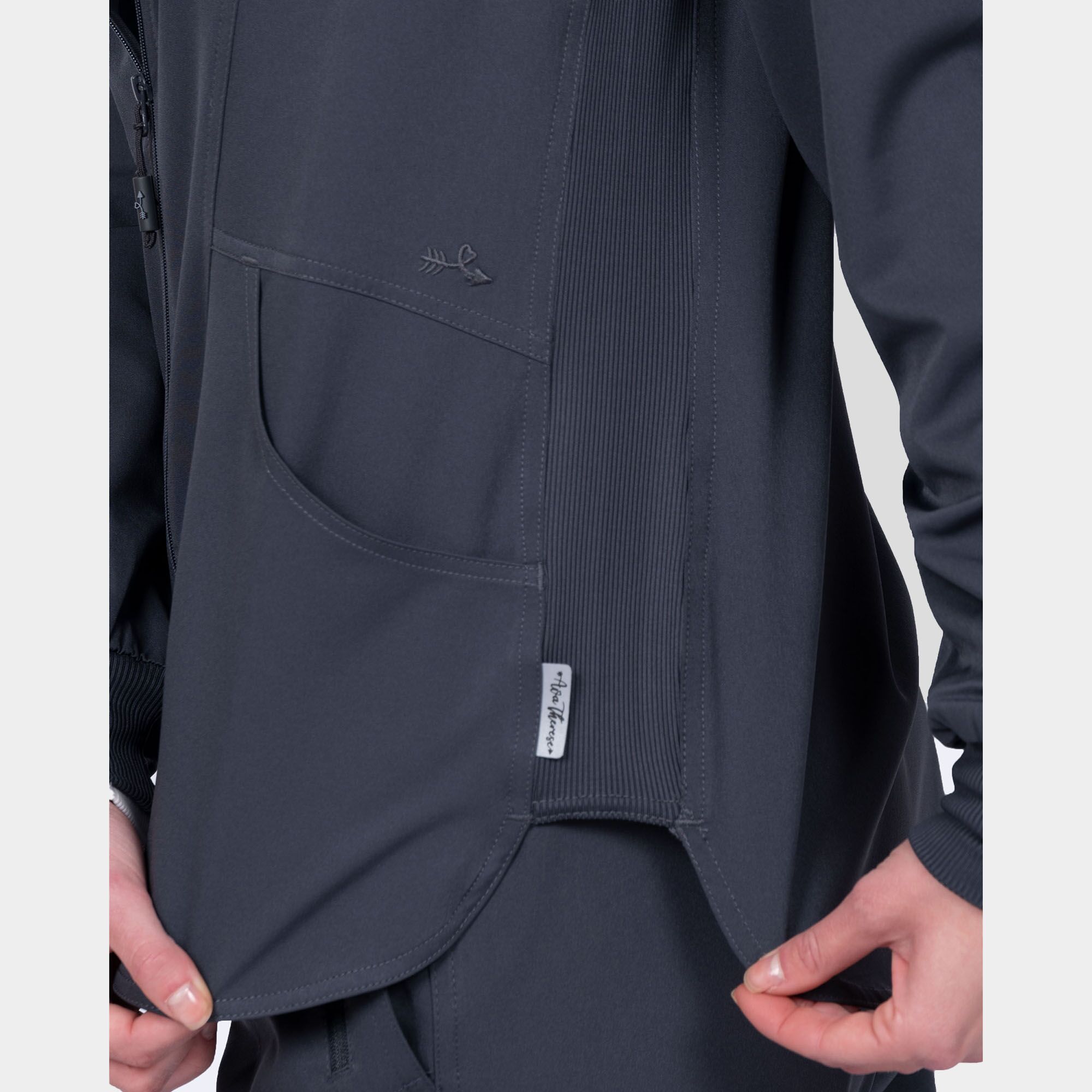 Zavate Niki Women's Warm Up Jacket 2022 Pewter 04 Niki Women's Warm Up Jacket | 2022 - Cincy Scrubs