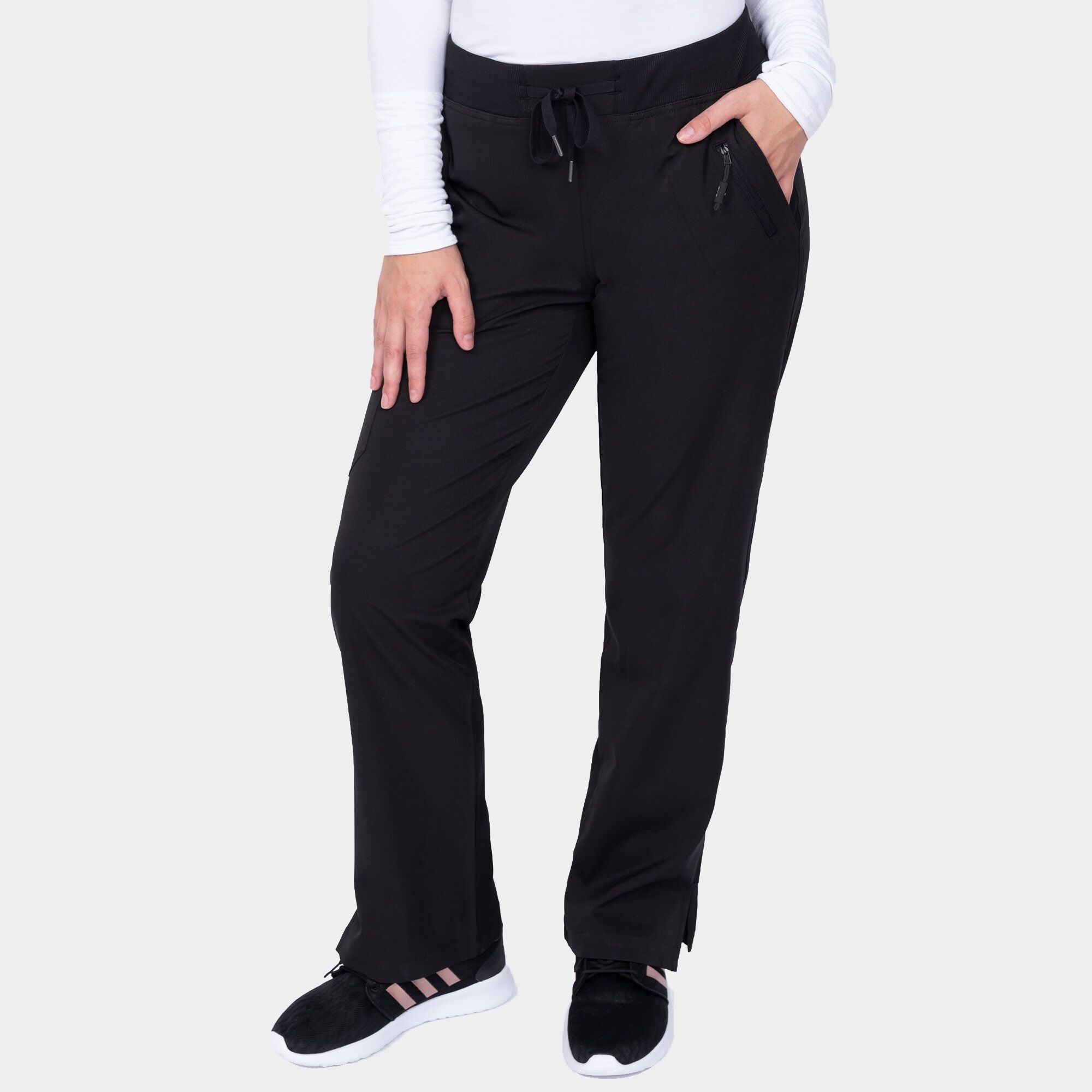 Zavate Women’s Yoga Scrub Pant 3018 Black 01 Women's Yoga Scrub Pant - Regular Length | 3018 - Cincy Scrubs