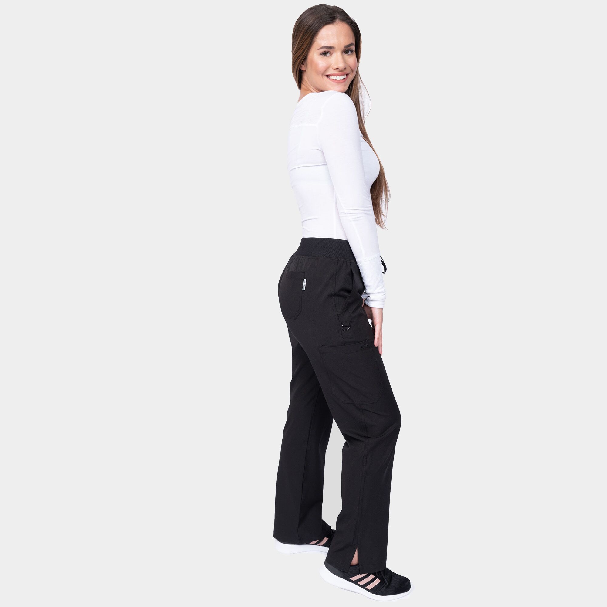 Zavate Women's Yoga Scrub Pant 3018 Black 04 Women's Yoga Scrub Pant - Regular Length | 3018 - Cincy Scrubs