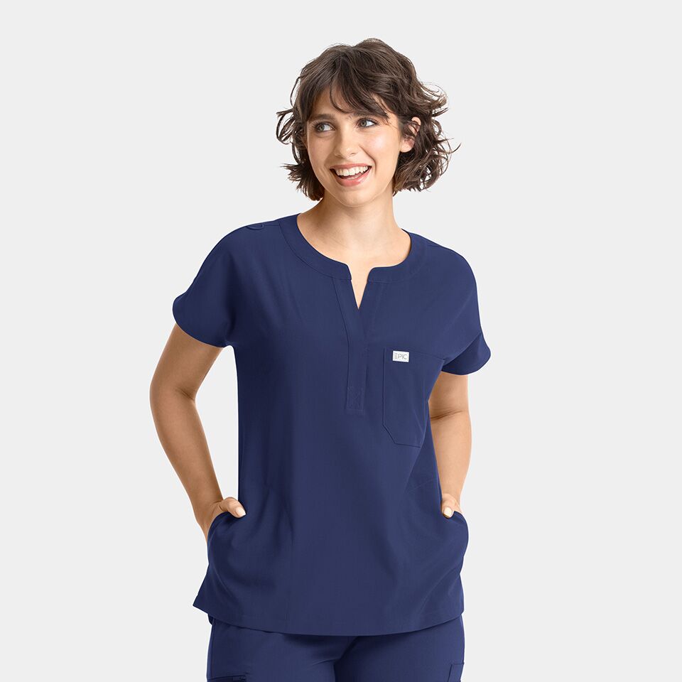 Epic-by-IRG_4804-WomensDolman3PocketTop-NavyBlue-NVY-01-IRG-Scrubs EPIC by IRG - Women's Dolman 3 Pocket Top | 4804 - Cincy Scrubs