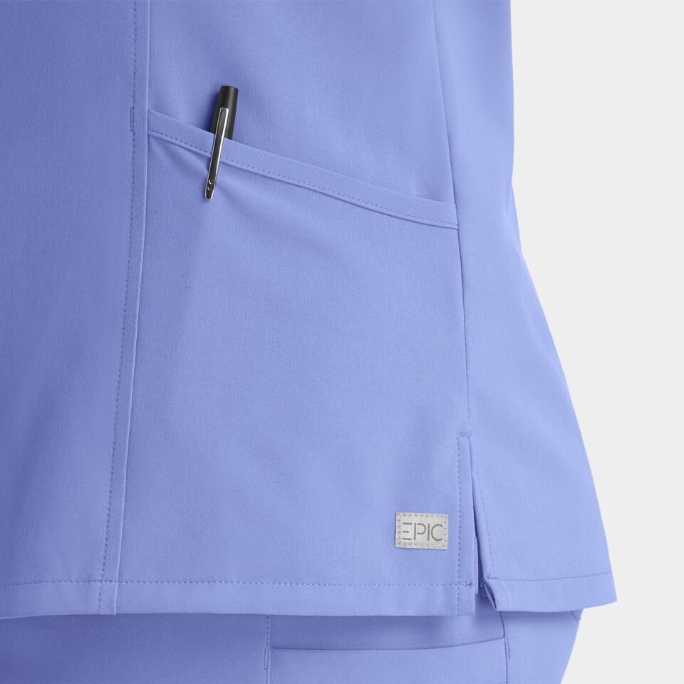 Epic-by-IRG_4811-WomensSnapJacket-CeilBlue-CBL-05-IRG-Scrubs Women's Snap Jacket | 4811 - Cincy Scrubs